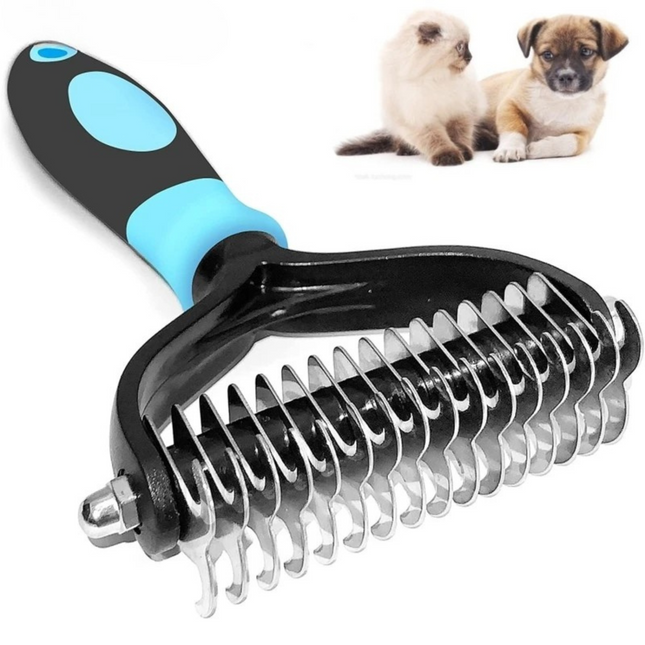 SheddyBuddy | Professionele 2-Zijdige Borstel voor Klitvrije Vacht van Katten en Honden | Zacht voor de Huid | Ergonomisch Handvat