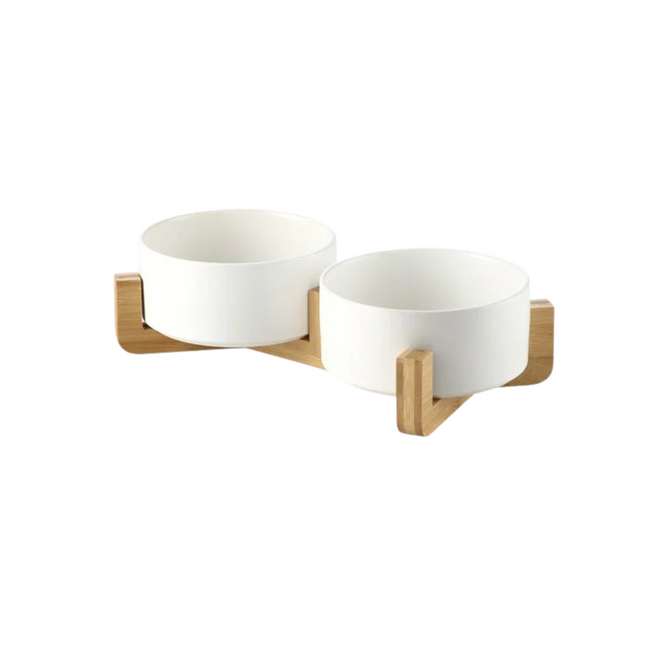 Set van 2 Keramische Voerbakken | BPA-vrij en Loodvrij | Vaatwasser- en Magnetronbestendig | Minimalistisch Design in Diverse Kleuren