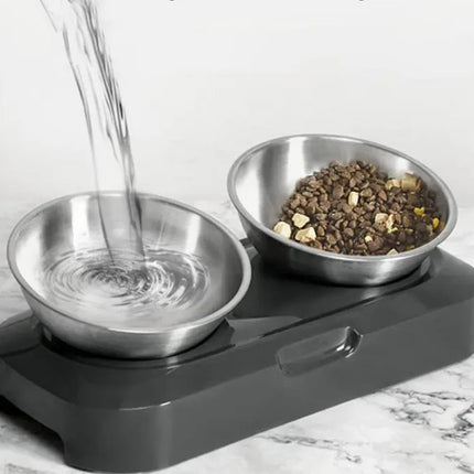 Elevated Cat Food Bowl | Stainless Steel | Improved Digestion and Comfort | Ergonomic Design | Durable and Easy to Clean | Suitable for Wet and Dry Food | Stylish Design