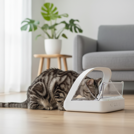 Miska dla zwierząt FeedSecure Smart Microchip | Do karmy mokrej i suchej | Zapobiega kradzieży jedzenia i stresowi | Kontrola porcji | Utrzymuje świeżość karmy | Łatwa w użyciu | Polecana przez weterynarzy | Miejsce na 32 dokumenty tożsamości