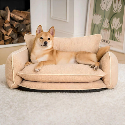 Letto per animali domestici Fluffy Paws | Letto per cani in lana d'agnello a doppio strato