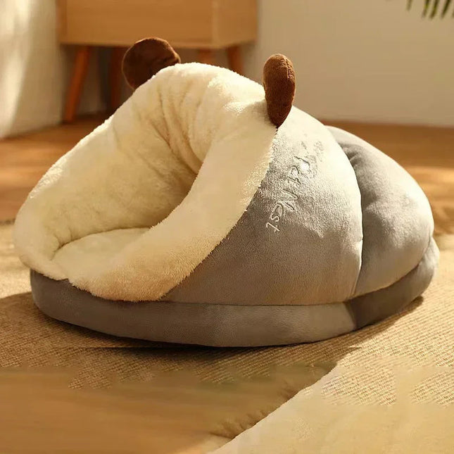 Folding Dog Bed | Breathable Coral Fleece | Slipper Shape | Warm Winter Option | Comfort for Small Dogs | Easy to Fold | Washable Material | Suitable for Home and Travel