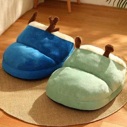 Folding Dog Bed | Breathable Coral Fleece | Slipper Shape | Warm Winter Option | Comfort for Small Dogs | Easy to Fold | Washable Material | Suitable for Home and Travel