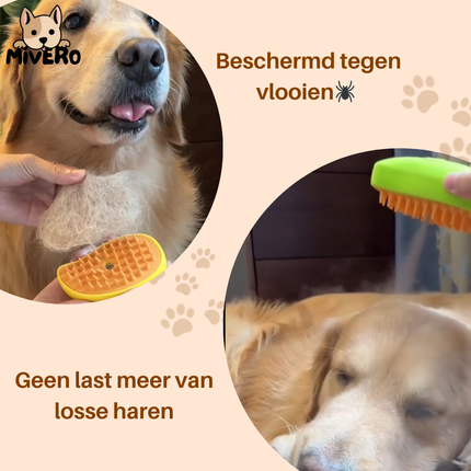 SteamBrush™ voor Huisdieren | Hydraterende Vachtverzorging met Stoom en Massage | Verminder Stress en Versterk de Band