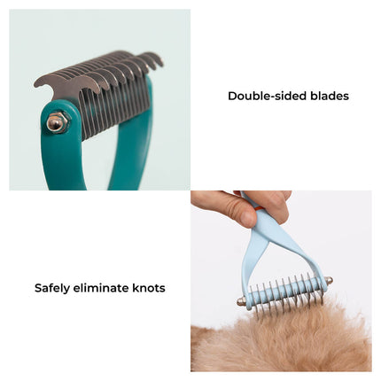 Pet Safe Ontwarrende Kam met Dubbele Bladen voor Klitvrije Hondenvacht | Ergonomische Handvat | Voor Zachte Massage
