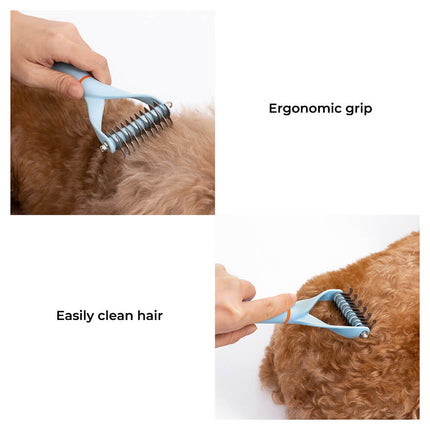 Pet Safe Ontwarrende Kam met Dubbele Bladen voor Klitvrije Hondenvacht | Ergonomische Handvat | Voor Zachte Massage