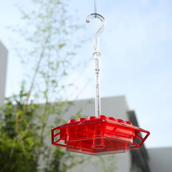 Hummingbird Feeder | Glass Feeder | Built-in Ant Protection | 24 oz Capacity | 4 Feeding Holes | Leak-Proof Design | Wide Mouth | Brightly Colored | Ideal for Garden or Balcony