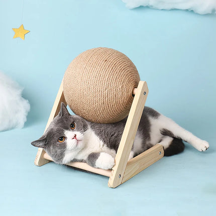 Katten Krab Speelgoed | Slijtvast Hout Sisal Krabpaal | Nagels Vijlen | Speelbal | Meubelbescherming