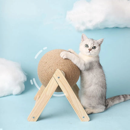 Katten Krab Speelgoed | Slijtvast Hout Sisal Krabpaal | Nagels Vijlen | Speelbal | Meubelbescherming