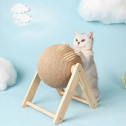 Katten Krab Speelgoed | Slijtvast Hout Sisal Krabpaal | Nagels Vijlen | Speelbal | Meubelbescherming