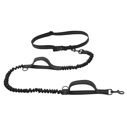 Dubbele Hondenriem Met Elastisch Koord | Reflecterende Stiksels | Voor Wandelen en Joggen