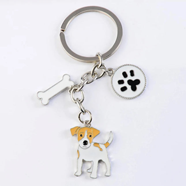 Jack Russell Terrier Sleutelhanger voor Dames en Heren | Metaal | Hondenhanger | Tas- & Autosleutel Bedel | Cadeau Accessoire