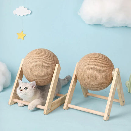 Katten Krab Speelgoed | Slijtvast Hout Sisal Krabpaal | Nagels Vijlen | Speelbal | Meubelbescherming