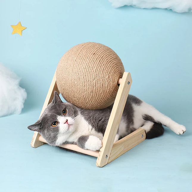 Katten Krab Speelgoed | Slijtvast Hout Sisal Krabpaal | Nagels Vijlen | Speelbal | Meubelbescherming