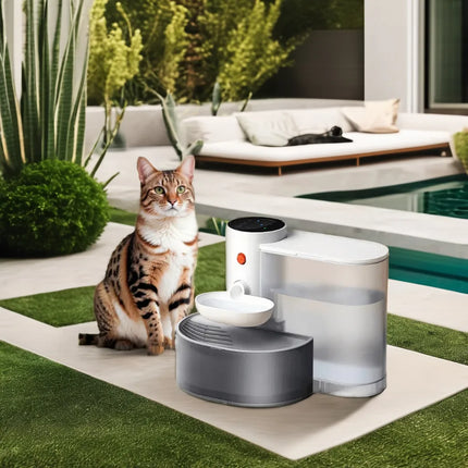 AquaFlow draadloze drinkfontein voor huisdieren 1.8L | Geavanceerde filtratie | Stil ontwerp | Scheiding schoon en vuil water
