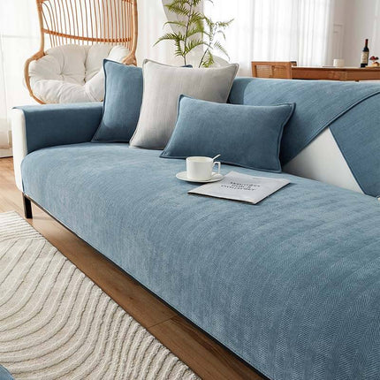 Belle | Luxueuze Chenille Stof | Vissengraat Textuur | Meerdere Maten | Antislip Onderkant | Zachte Ondersteuning | Machinewasbaar
