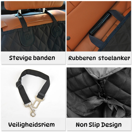 Waterdichte Honden Autodeken | Achterbank Bescherming | 600D Oxford Materiaal | Universele Pasvorm | Antislip Onderzijde | Zijkant Bescherming