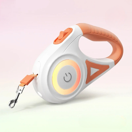 Rozwijana smycz dla psa LED o długości 5 metrów | Regulowany, ergonomiczny uchwyt | Lepsza widoczność dzięki wbudowanemu światłu | Wytrzymała i bezpieczna na wieczorne spacery