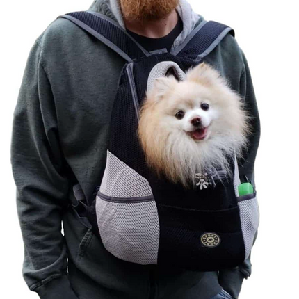 Hondenrugzak voor kleine honden tot 10 kg | Comfortabel, ademend en verstelbaar | Veilige draagtas voor wandelen en reizen | Duurzaam en waterbestendig materiaal