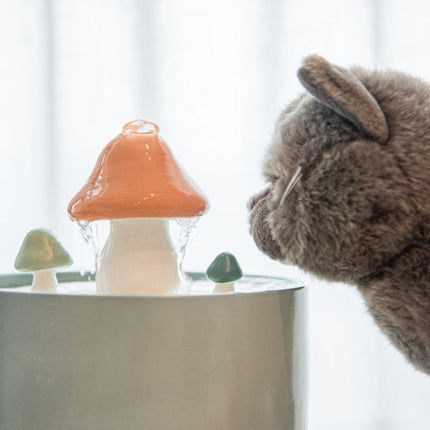 Stille Keramische Kattenfontein Paddenstoelvorm | Drinkwatersysteem met Vijfvoudige Filtratie en Grote Capaciteit | Geschikt voor Katten en Kleine Honden