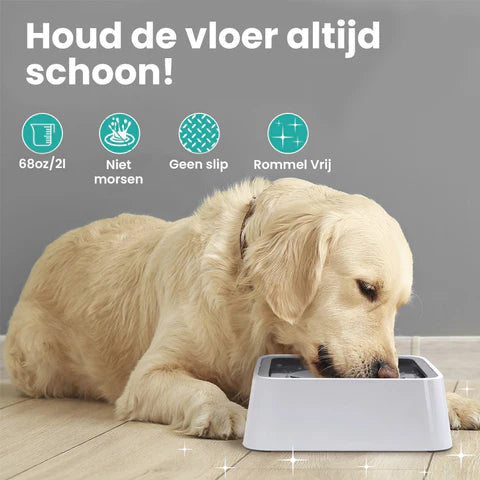 Splash Stop Drinkoplossing voor Huisdieren | Antimors Ontwerp, 2 Liter, Duurzaam ABS & PP, Met Antislipmat