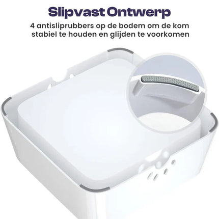 Splash Stop Drinkoplossing voor Huisdieren | Antimors Ontwerp, 2 Liter, Duurzaam ABS & PP, Met Antislipmat