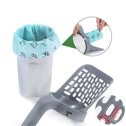 CleanPaws kattenbak schep | Ergonomisch handvat | Duurzaam kunststof | Fijne netstructuur voor makkelijk schoonmaken | 29x12x16 cm | Grijs | Voor alle kattenbakken