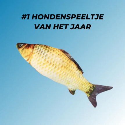 Joep | Interactief Hondenspeelgoed | Bewegende Vis | Stimuleert Natuurlijk Instinct | Duurzaam & Veilig | Oplaadbaar Via USB | Realistische Visbewegingen | Geschikt Voor Alle Honden | 28 cm Fleece Design