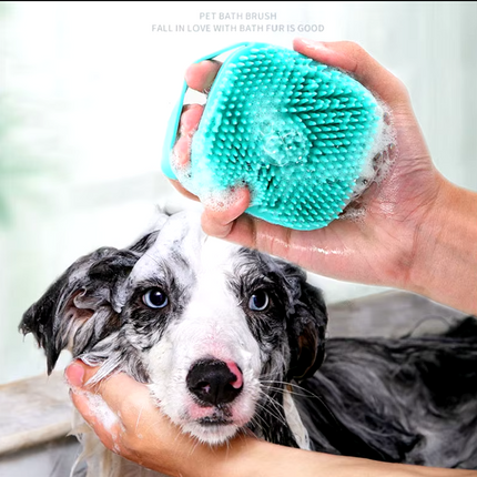 Hondenwasborstel met Shampoo Dispenser | Siliconen Borstelharen | Massage en Reiniging | Geschikt voor Alle Vachttypes | Huisdierverzorging
