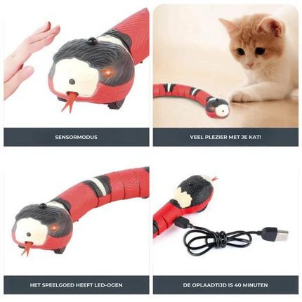 Interactief Bewegingsspeeltje voor Katten | Snake Speelgoed met Levensechte Bewegingen en Sensoren | Duurzaam en Veiligh
