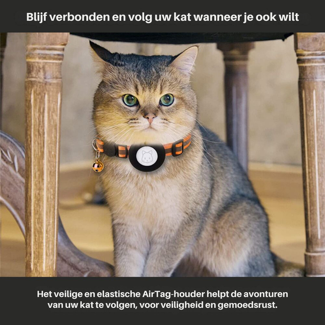 Feline Freedom™ Veilige Kattenhalsband | GPS-Tracker Houder | Reflecterend en Met Belletje