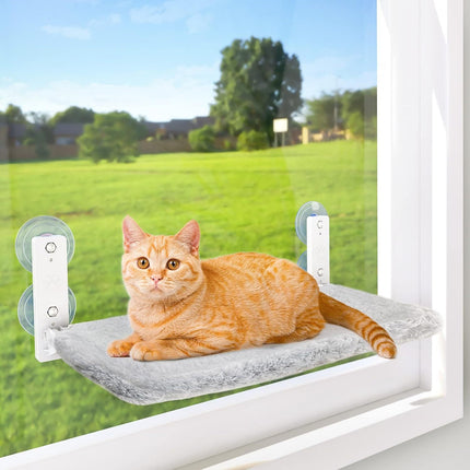 Kattenraam Hangmat met Stevige Zuignappen | Zachte Comfortabele Kattenligplaats | Ruimtebesparend | Voor katten tot 15 kg | 55x35 cm
