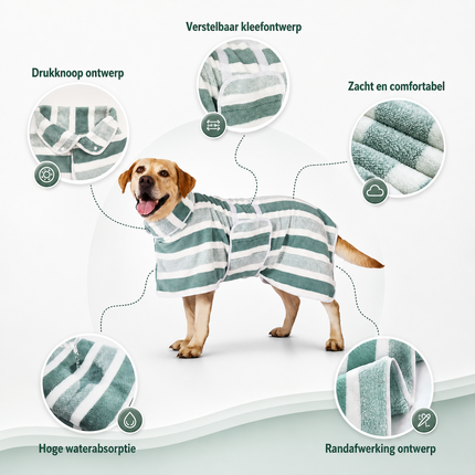 Sneldrogende Hondenbadjas - DryDog - Absorberend, Verstelbaar en Zacht