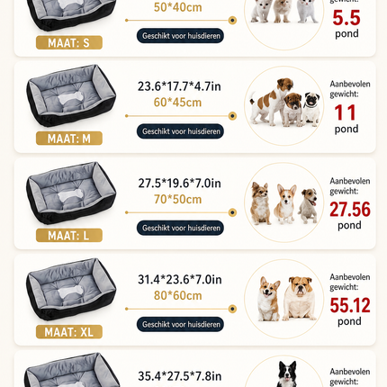 Comfortabele Honden- en Kattenmand - CozyNest - Zachte Vulling en Ondersteunend