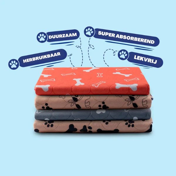 Herbruikbare absorberende hondenplasmat | Zachte en duurzame mat voor binnen | Beschermt vloeren tegen ongelukjes | Wasbaar en geur absorberend | Geschikt voor bench, auto en onder voederbak