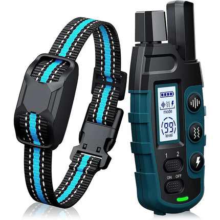 Hondentrainingshalsband met afstandsbediening | Bereik tot 1000 meter | Waterproof | Verstelbaar voor honden 20-51 cm | Oplaadbaar
