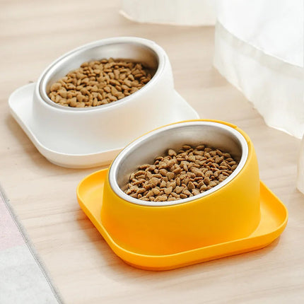 Luxury Non-Slip Pet Food and Water Bowl | 45° Ergonomic Design | Suitable for Cats and Dogs | Durable Plastic | Prevents Slipping and Tipping | Comfortable Feeding | Easy to Clean