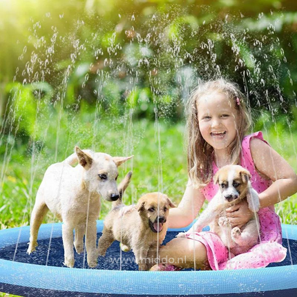 SplashZone | Interaktywny basen dla dzieci | Strumienie wody dla pluskania | Bezpieczny PVC | Przyłącze do węża ogrodowego | Zabawa na świeżym powietrzu dla dzieci i zwierząt