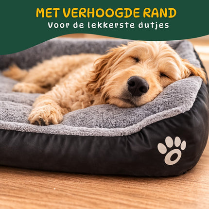 Pluchen Hondenmand met Opstaande Randen