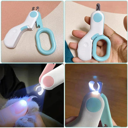 PetCare nagelknipper voor huisdieren met LED-licht | Veilig en nauwkeurig nagels knippen voor hond en kat | Comfortabele grip | Roestvrijstalen bladen
