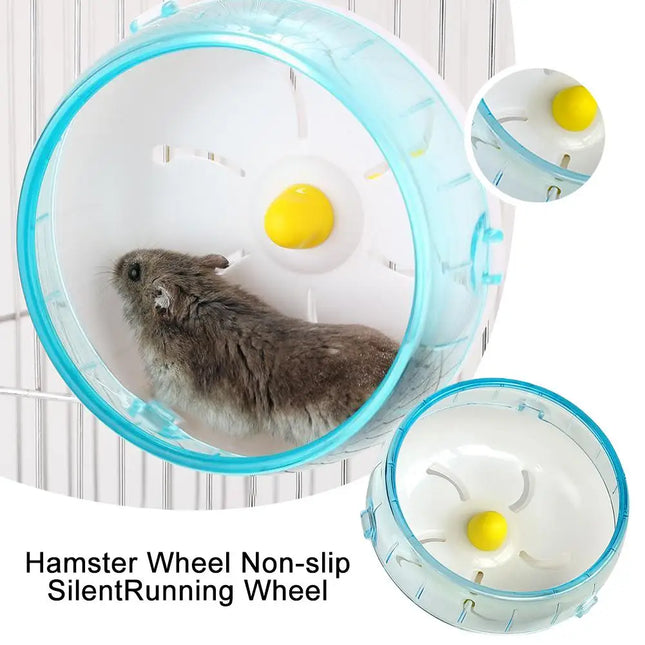 Antislip Stil Hamsterrad | Slijtvast Kunststof Loopwiel | Stil Draaibaar en Waterafstotend | Knaagdier Accessoire | Verstelbaar Hamsterspeelgoed | Geschikt voor Hamsters