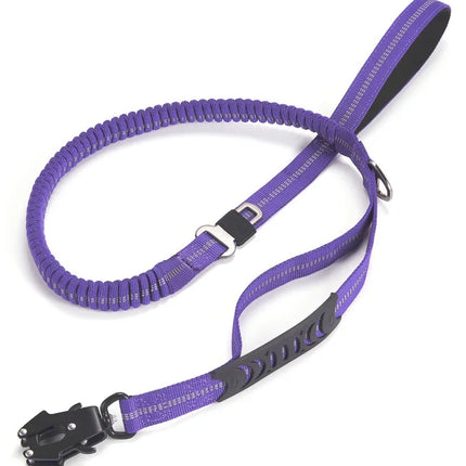 Elastische Hondenlijn met Schokabsorptie en Reflecterende Stiksels voor Actieve Honden