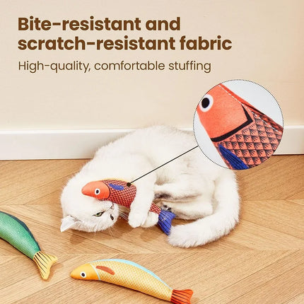 Interactieve Goudvis met Geluid voor Katten | Zacht Pluche Speelgoed Gevuld met Catnip | Stimuleert Spelen en Kauwen