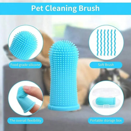 CleanTooth Vingerborstel voor Honden en Katten | Siliconen Reinigingshulp voor Gebitsverzorging | Verwijdert Plak en Vermindert Slechte Adem