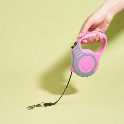 Intrekbare Hondenriem voor Kleine Huisdieren | Automatisch Snelontgrendelingsmechanisme | Duurzaam ABS en Nylon | Lichtgewicht | 3m/5m Opties | Voor Wandelen en Reizen | Geschikt voor Alle Seizoenen