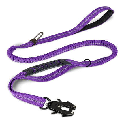 TactiPaw Reflecterende Bungee Riem voor Grote Honden | Schokabsorberend met Quick Release Karabijnhaak en Autogordelbevestiging