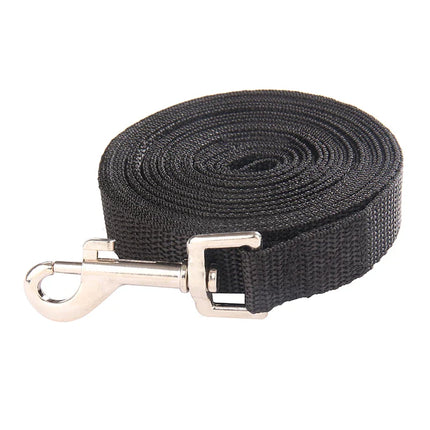 Lange en Duurzame Zwarte Nylon Hondenriem | Verkrijgbaar in 1,5-50m | Geschikt voor Alle Rassen en Katten | Ideaal voor Training en Buitenavonturen | Voor Alle Seizoenen