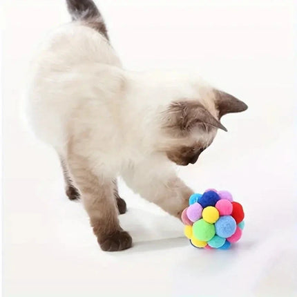 Kleurrijke Pluche Speelballen voor Katten met Belletje | Elastische en Zachte Ballen voor Zelfstandig Speelplezier
