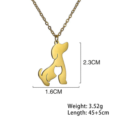 Dames Ketting Met Dierenhanger | Dubbele Laags Choker Met Kat & Hond | Roestvrij Staal | Minimalistisch & Trendy Sieraad | Perfect Cadeau Voor Vriendin, Moeder Of Vriendin