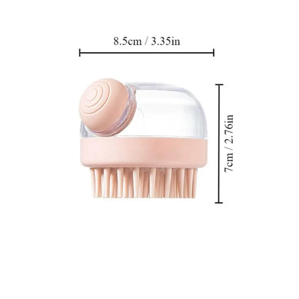 ScrubBuddy | Zachte Siliconen Verzorgingsborstel met Shampoo Dispenser voor Huisdieren | Massagefunctie | Compact Design